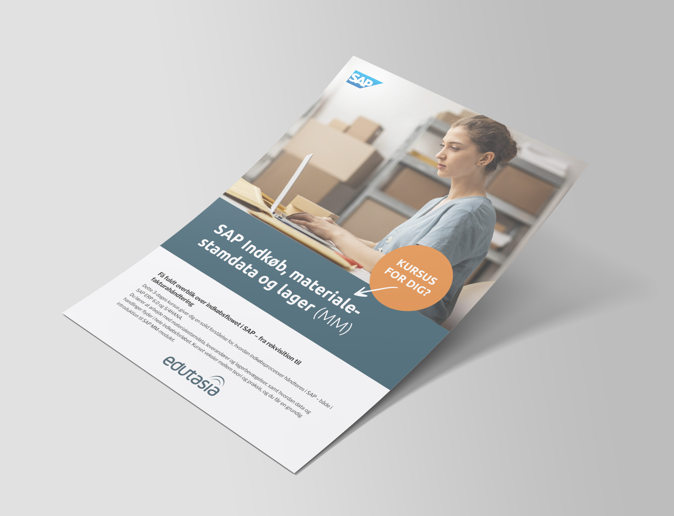 Mock Up SAP Indkoeb Materialestamdata Lager A4 Flyer